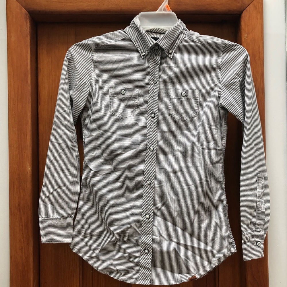 Vans Women’s XS Striped Button Down Shirt Skater Indie Workwear